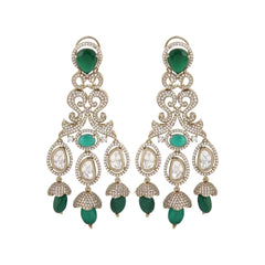 Victorian Green Kundan Dangler