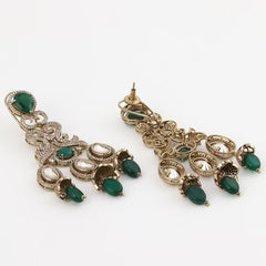Victorian Green Kundan Dangler
