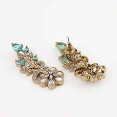 Sage Green Gold Petal Shine Kundan Earring