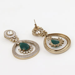 Gleaming Green Petal Drop Earring