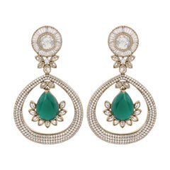 Gleaming Green Petal Drop Earring