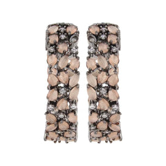 CHAMPAGNE ZICRON HOOP EARRINGS