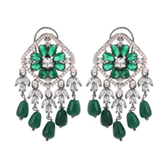 Kite shaped CZ stone Drop Earring