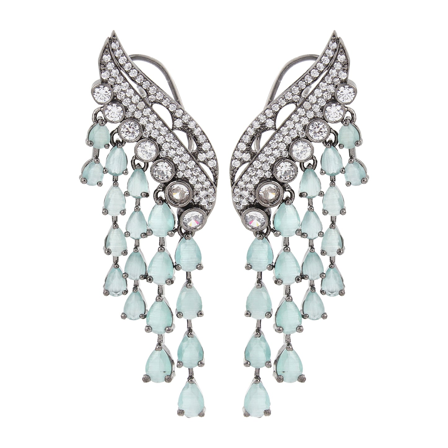 Sage Green Peacock Dangler Earrings