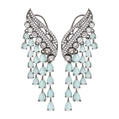 Sage Green Peacock Dangler Earrings