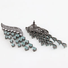 Sage Green Peacock Dangler Earrings