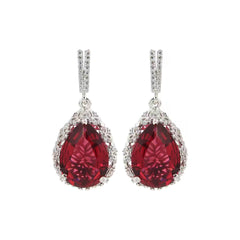 Ruby Red Teardrop Earring