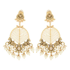 Golden Pearl Dangling Earring