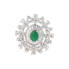 Snowflake Emerald Ring