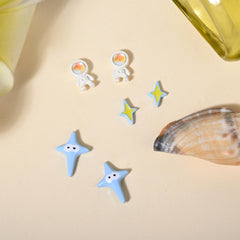 Space Mission Stud Earring Set (925 Silver, 3-Pair)