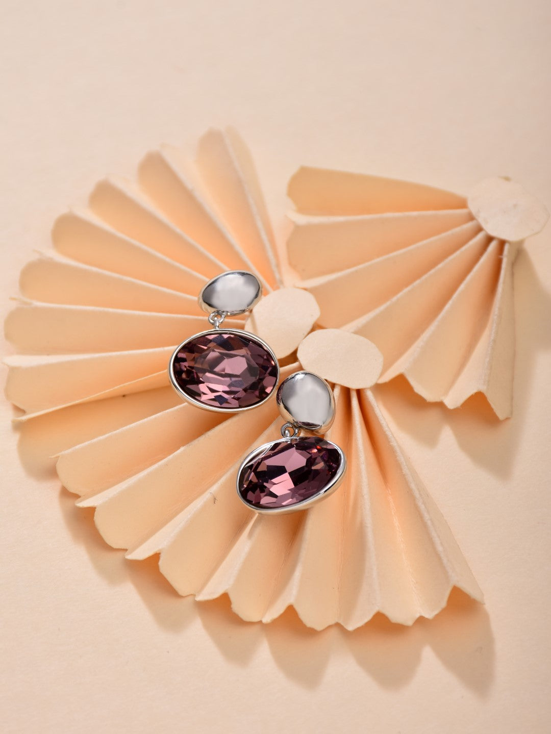 Pink Crystal Stud Earring