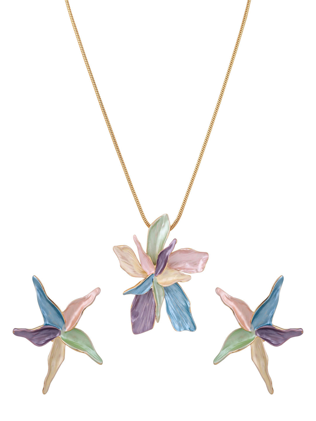 Pastel Petal Bloom Necklace Set